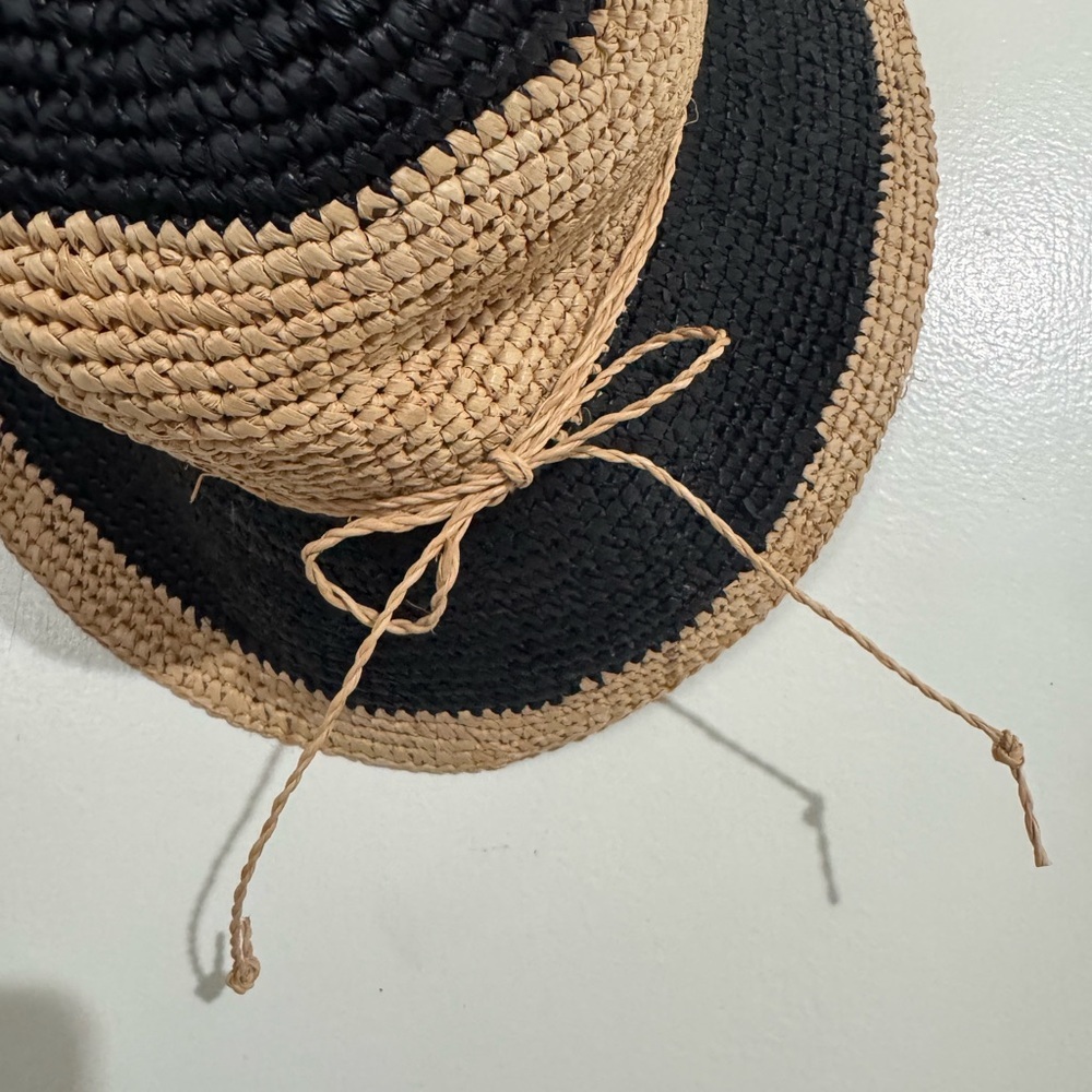 Brave + True Black and Tan 100% Raffia grass hat - Picture 2 of 6